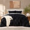 Pinch Pleat Comforter Set 3 Pieces, All Season Down Alternative Soft Microfiber Bedding Set with Pillowcases, Multi Size Available