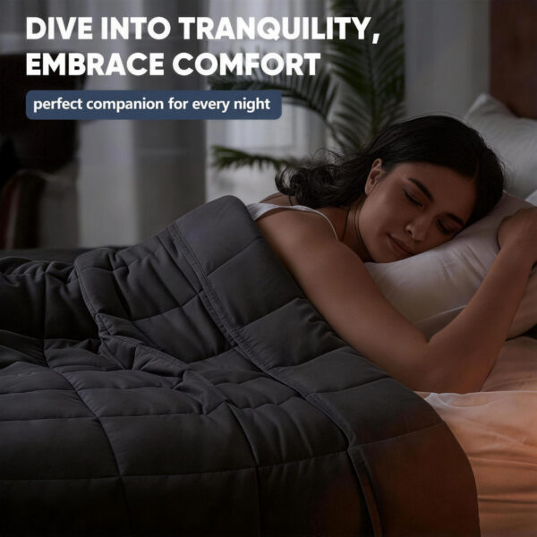 Cooling Weighted Blanket for Adults, Premium Glass Bead Fill, Breathable Machine Washable Heavy Blanket for Deep Sleep, Multi Size & Weight Available