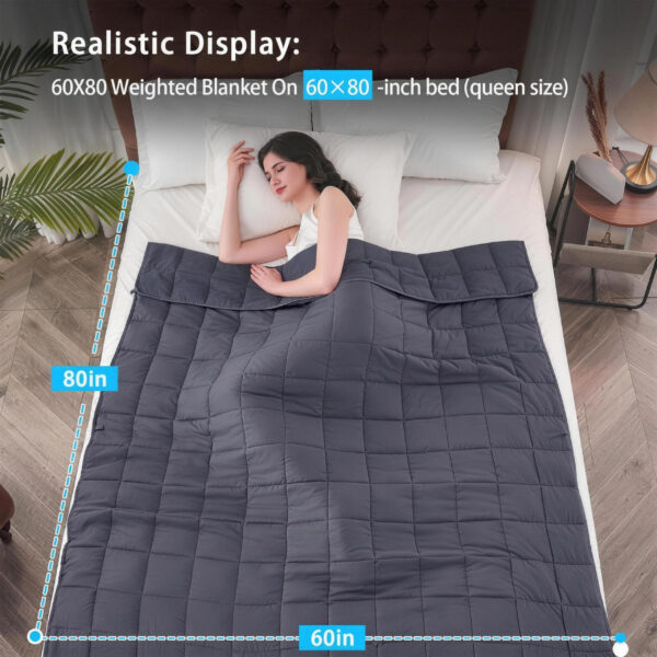 Cooling Weighted Blanket for Adults, Premium Glass Bead Fill, Breathable Machine Washable Heavy Blanket for Deep Sleep, Multi Size & Weight Available