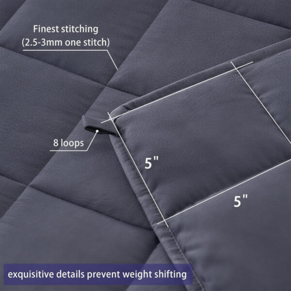 Cooling Weighted Blanket for Adults, Premium Glass Bead Fill, Breathable Machine Washable Heavy Blanket for Deep Sleep, Multi Size & Weight Available