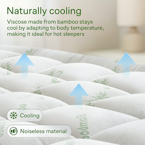 Cloud-Soft Bamboo Cooling Mattress Pad - 360° Snug Fit & Ultra Breathable