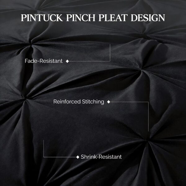 Pinch Pleat Comforter Set 3 Pieces, All Season Down Alternative Soft Microfiber Bedding Set with Pillowcases, Multi Size Available