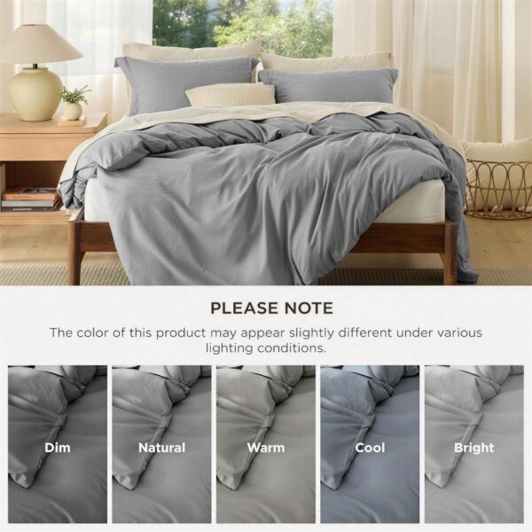 Double Brushed Duvet Cover Set, 3 Pieces Soft Breathable Solid Bedding Set with Zipper Closure, No Comforter