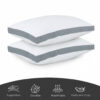 Hotel Quality Down Alternative Gusseted Cooling Pillows for Side, Back & Stomach Sleepers, White