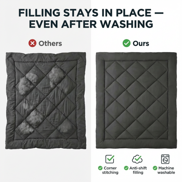 Diamond Wave Quilted Comforter Set — Ultra-Soft Brushed Microfiber, All-Season Warmth, Anti-Shift Stitching