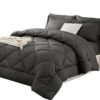 Diamond Wave Quilted Comforter Set — Ultra-Soft Brushed Microfiber, All-Season Warmth, Anti-Shift Stitching