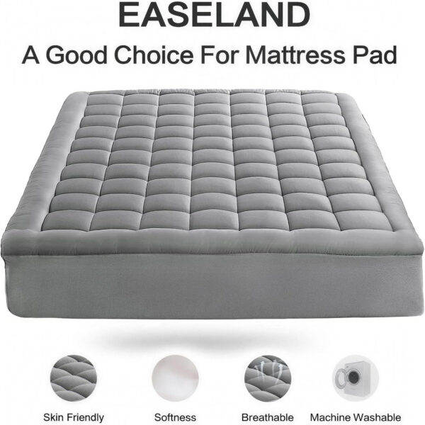 Pillow Top Mattress Pad Queen Size, Quilted Fitted Mattress Protector with 8-21" Deep Pocket, Cooling Cotton Top Down Alternative Fill, OEKO-TEX Certified, Multi Size Available