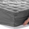 Pillow Top Mattress Pad Queen Size, Quilted Fitted Mattress Protector with 8-21" Deep Pocket, Cooling Cotton Top Down Alternative Fill, OEKO-TEX Certified, Multi Size Available